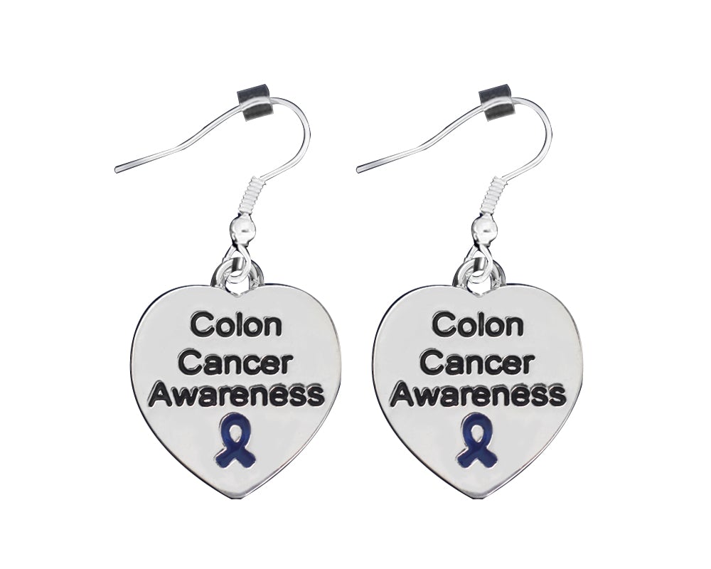 Colon Cancer Awareness Heart Earrings - Fundraising For A Cause