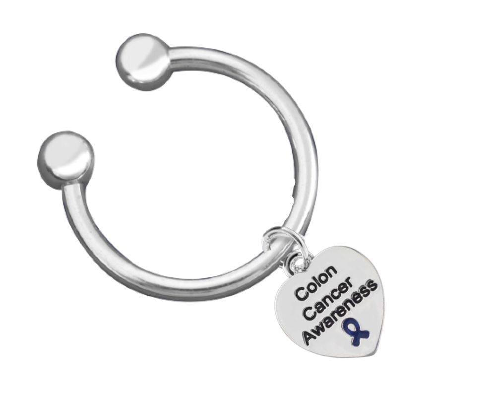 Colon Cancer Awareness Heart Key Chains - Fundraising For A Cause