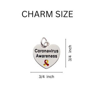 Coronavirus (COVID-19) Awareness Heart Beaded Charm Bracelets - Fundraising For A Cause
