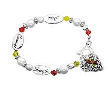 Load image into Gallery viewer, Coronavirus (COVID-19) Awareness Heart Charm Ribbon Bracelets - Fundraising For A Cause