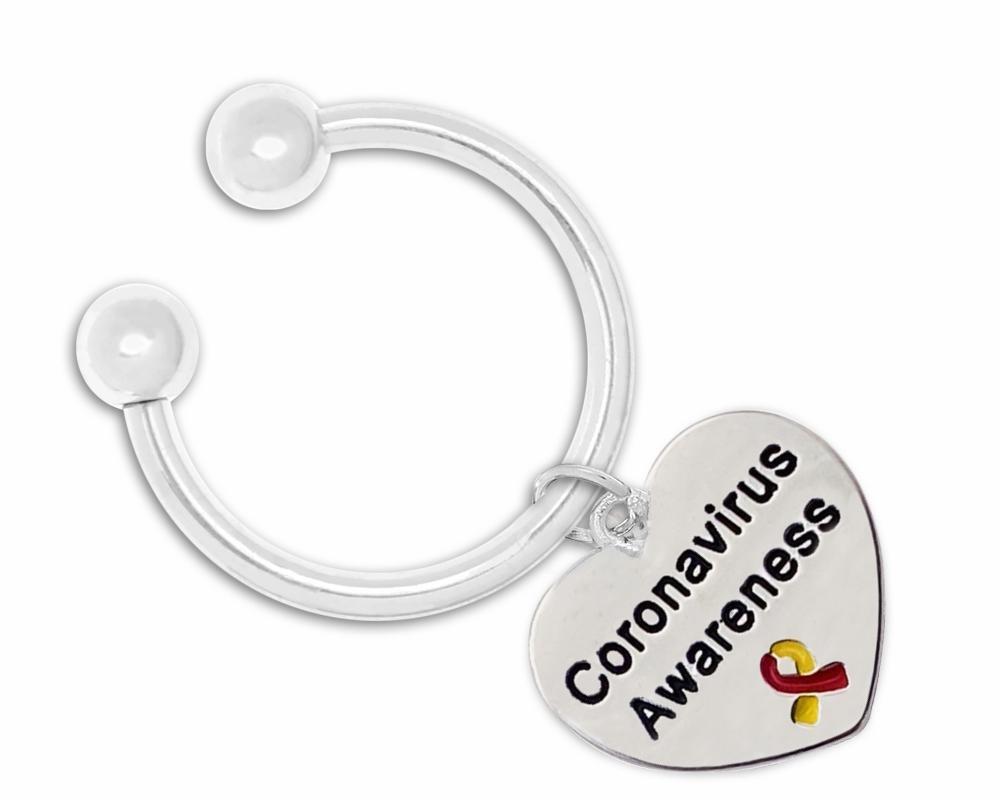 Coronavirus (COVID-19) Awareness Heart Key Chains - Fundraising For A Cause