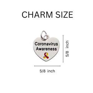 Coronavirus (COVID-19) Awareness Heart Partial Beaded Bracelet - Fundraising For A Cause
