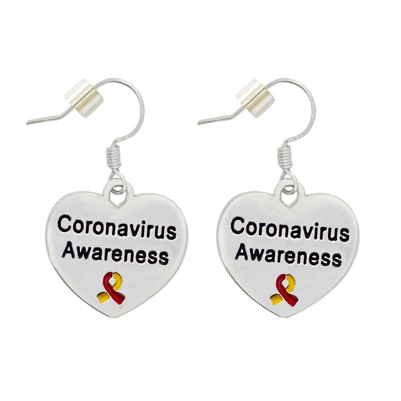 Coronavirus (COVID-19) Ribbon Heart Earrings - Fundraising For A Cause