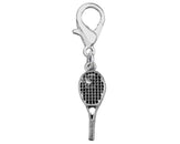 Crystal Tennis Racket Hanging Charm - Fundraising For A Cause