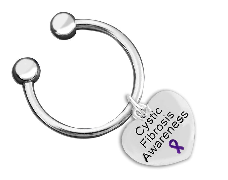 Cystic Fibrosis Awareness Heart Charm Key Chains - Fundraising For A Cause
