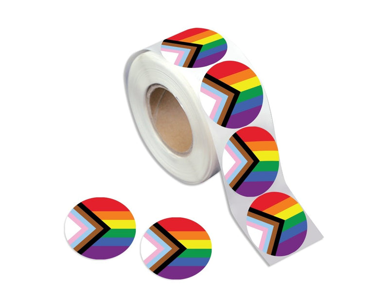 Daniel Quasar "Progress Pride" Circle Stickers (250 Per Roll) - Fundraising For A Cause