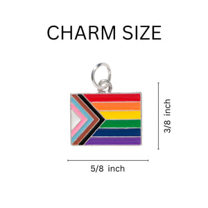 Daniel Quasar "Progress Pride" Flag Charm on Black Cord Necklaces - Fundraising For A Cause