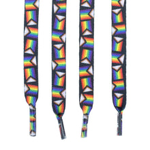 Load image into Gallery viewer, Daniel Quasar &quot;Progress Pride&quot; Flag Shoelaces - Fundraising For A Cause