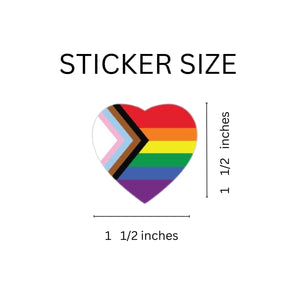 Daniel Quasar "Progress Pride" Heart Stickers (250 per Roll) - Fundraising For A Cause