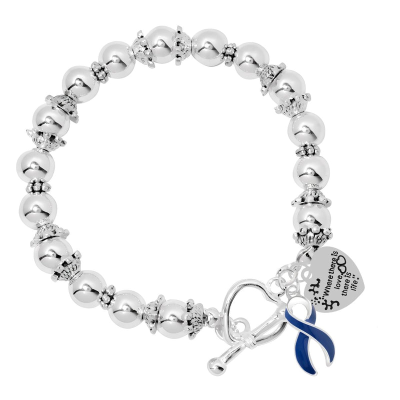 Dark Blue Ribbon Where There is Love Bracelets - Fundraising For A Cause