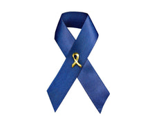Load image into Gallery viewer, Dark Blue Satin Ribbon Awareness Pins - Fundraising For A Cause