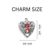 Load image into Gallery viewer, Decorative Heart Red Ribbon Chunky Charm Bracelets - Fundraising For A Cause