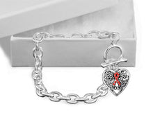 Load image into Gallery viewer, Decorative Heart Red Ribbon Chunky Charm Bracelets - Fundraising For A Cause