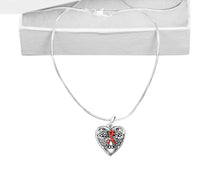 Load image into Gallery viewer, Decorative Red Ribbon Heart Necklaces - Fundraising For A Cause