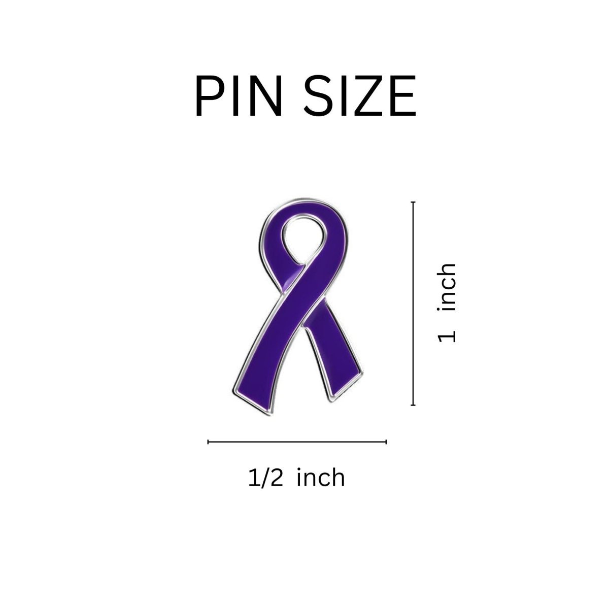 Large Dementia Ribbon Pins, Purple Ribbon Awareness Pins – Fundraising ...