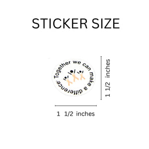 Difference Peach Ribbon Stickers - Fundraising For A Cause