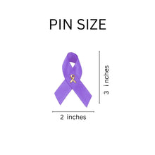 Load image into Gallery viewer, Domestic Violence Awareness Purple Satin Ribbon Pins - Fundraising For A Cause