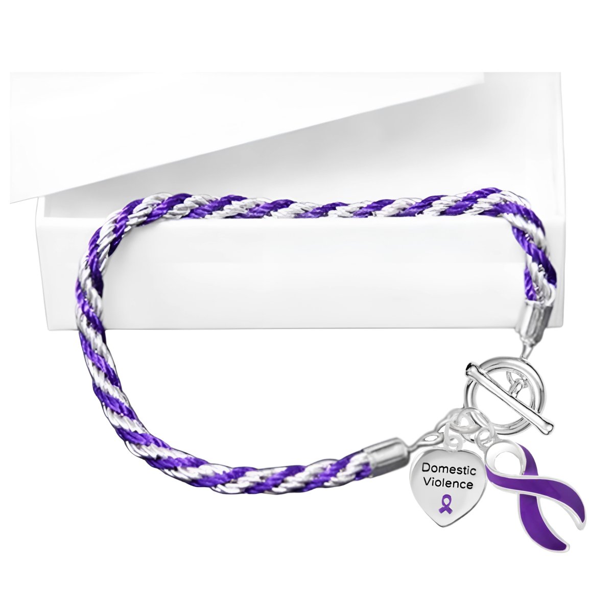 Domestic Violence Purple Ribbon Rope Bracelets - Fundraising For A Cause