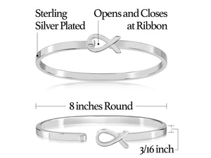 Elegant Silver Ribbon Bracelets - Fundraising For A Cause
