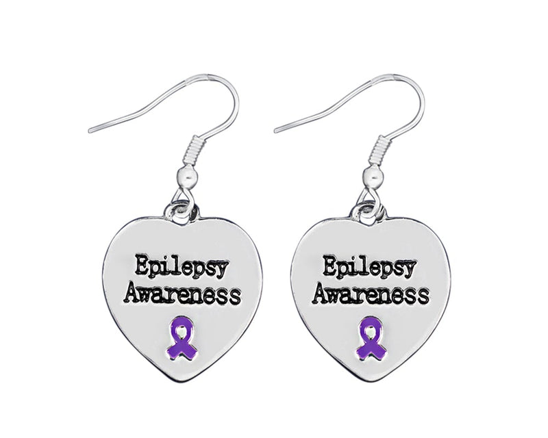 Epilepsy Awareness Heart Earrings - Fundraising For A Cause