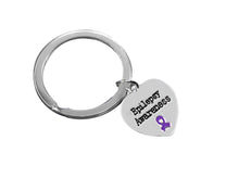 Load image into Gallery viewer, Epilepsy Awareness Ribbon Heart Charm Split Style Keychains - Fundraising For A Cause