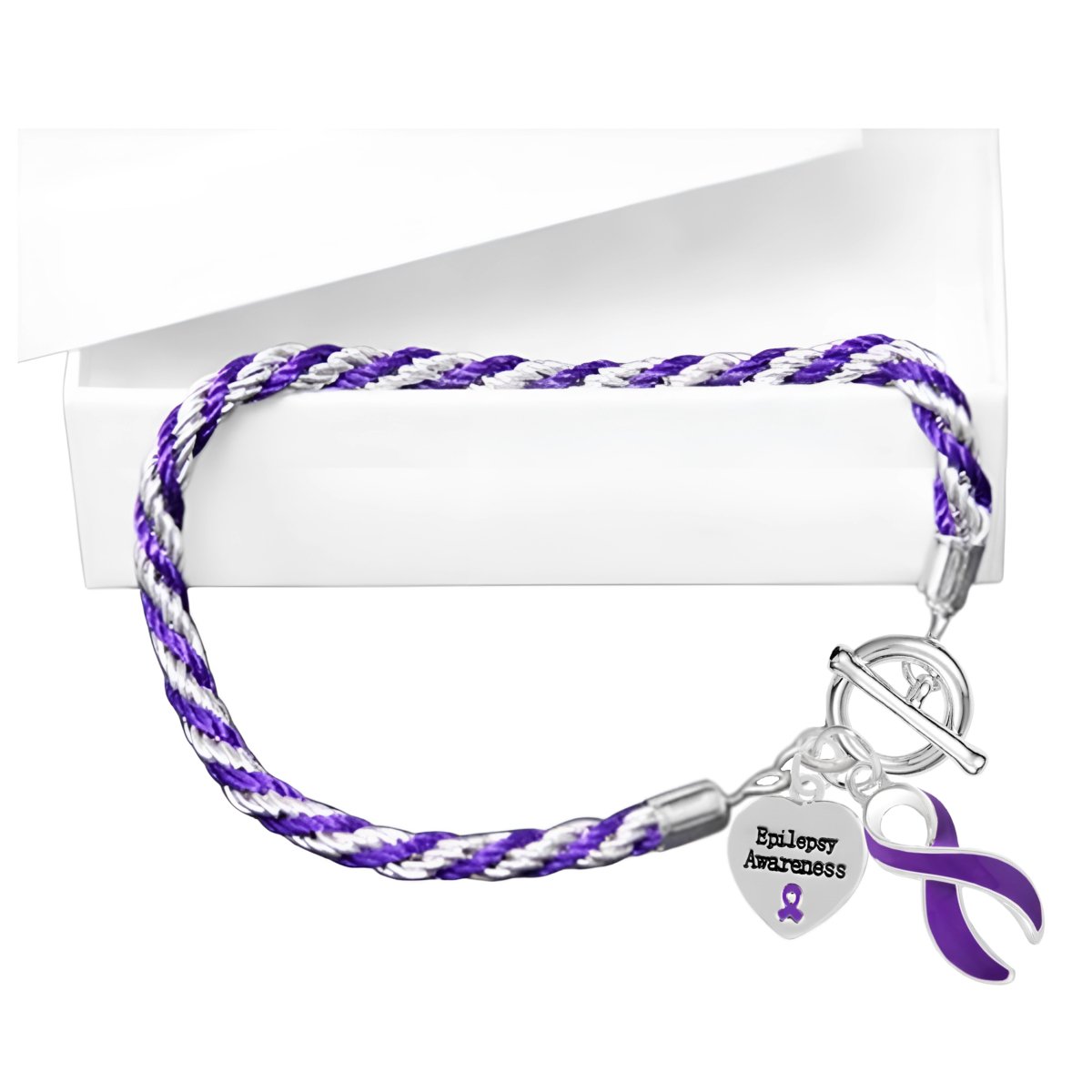 Epilepsy Purple Ribbon Rope Bracelets - Fundraising For A Cause