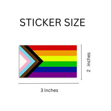 Load image into Gallery viewer, Extra Large Rectangle Daniel Quasar &quot;Progress Pride&quot; Flag Stickers (250 per Roll) - Fundraising For A Cause