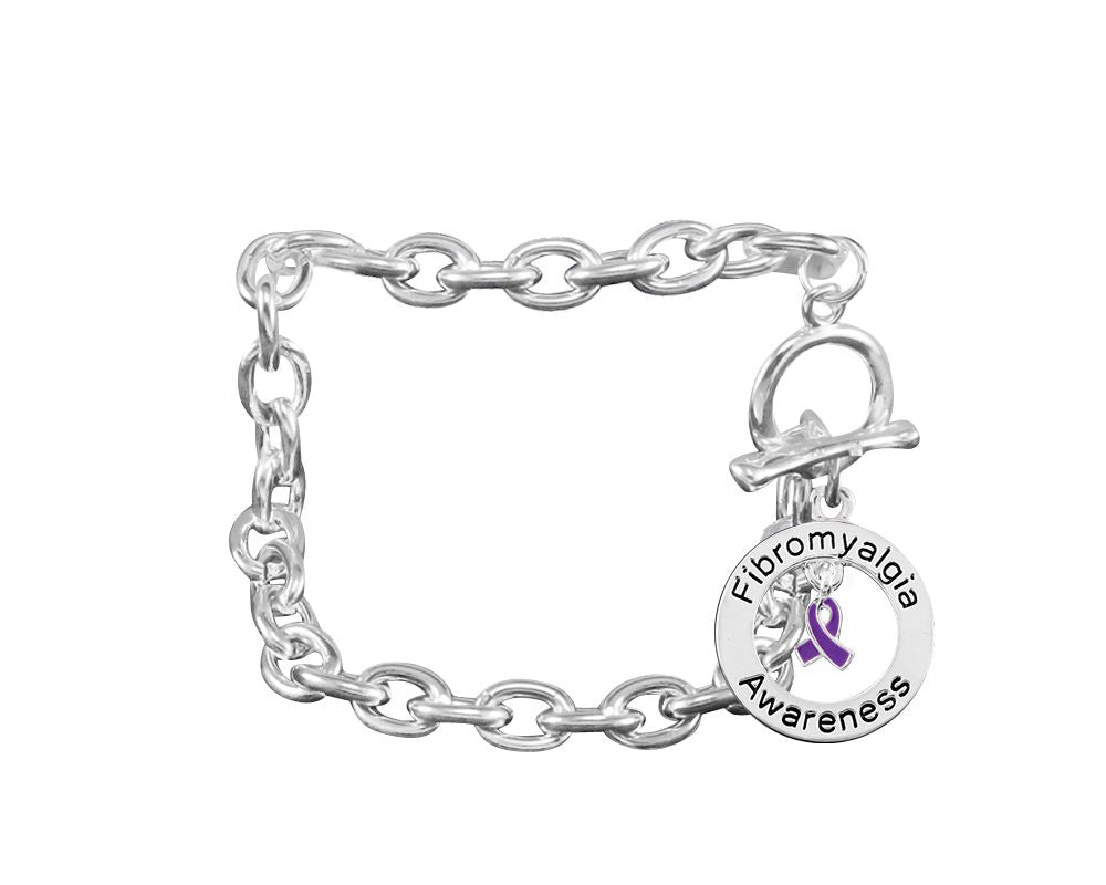 Fibromyalgia Awareness Circle Chunky Charm Bracelets - Fundraising For A Cause
