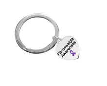 Load image into Gallery viewer, Fibromyalgia Awareness Heart Charm Split Style Keychains - Fundraising For A Cause