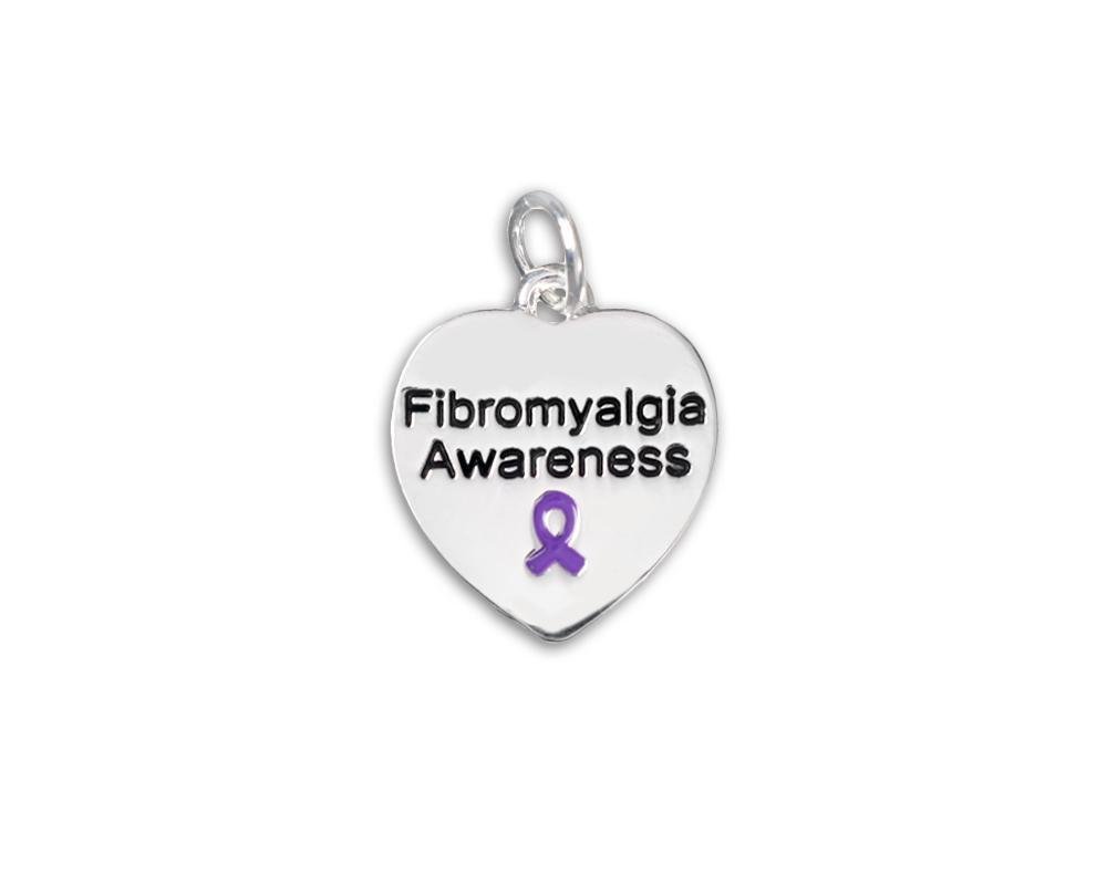 Fibromyalgia Awareness Heart Charms - Fundraising For A Cause