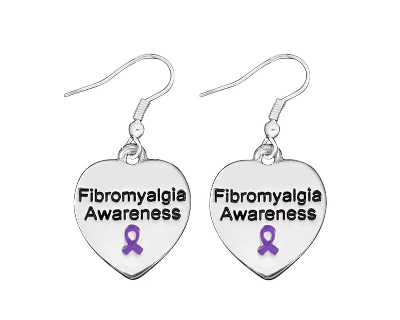 Fibromyalgia Awareness Heart Earrings - Fundraising For A Cause