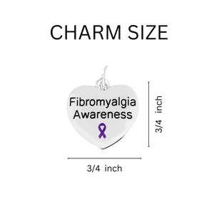 Fibromyalgia Awareness Purple Ribbon Heart Earrings - Fundraising For A Cause