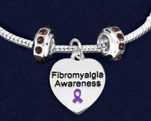 Load image into Gallery viewer, Fibromyalgia Heart Charm Bracelets with Crystal Accent Charms - Fundraising For A Cause