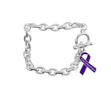 Load image into Gallery viewer, Fibromyalgia Purple Ribbon Chunky Charm Bracelets - Fundraising For A Cause