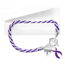 Load image into Gallery viewer, Fibromyalgia Purple Ribbon Rope Bracelets - Fundraising For A Cause