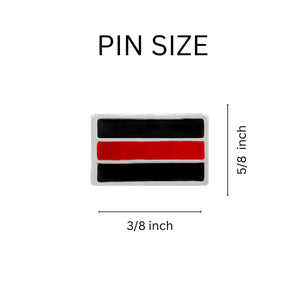 Firefighter Rectangle Red Line Pin - Fundraising For A Cause