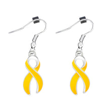 Load image into Gallery viewer, Gold Ribbon Hanging Earrings - Fundraising For A Cause
