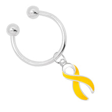 Load image into Gallery viewer, Gold Ribbon Horseshoe Key Chains - Fundraising For A Cause