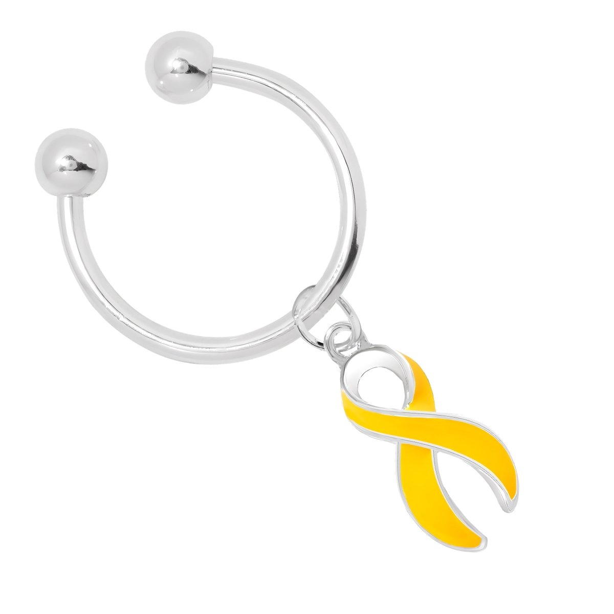 Gold Ribbon Horseshoe Key Chains - Fundraising For A Cause