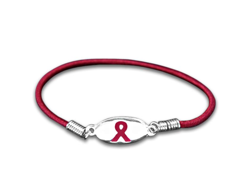 Multiple Myeloma Burgundy Ribbon Stretch Bracelets - Fundraising For A Cause