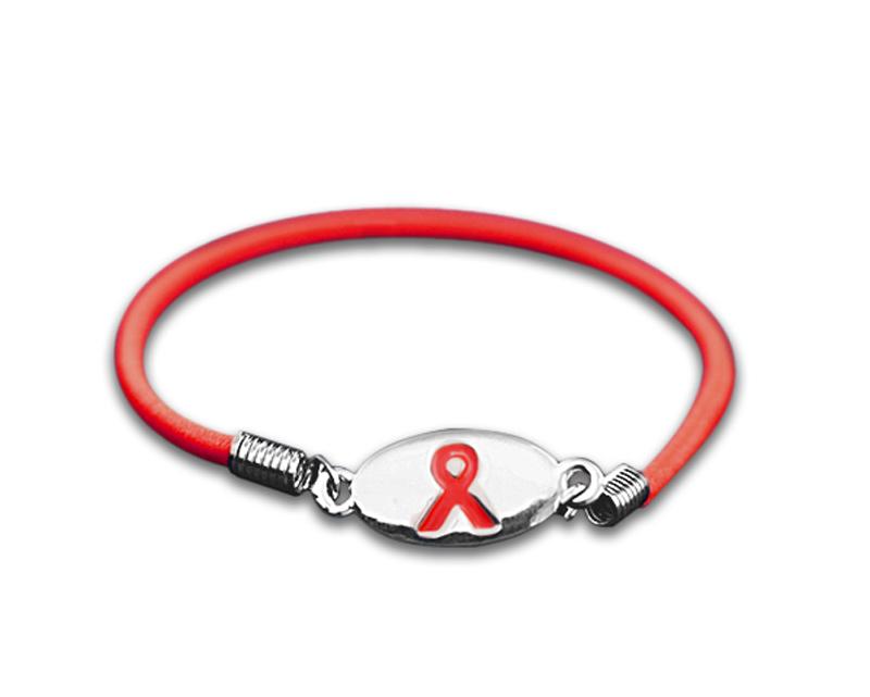 Stretch Red Ribbon Bracelets, Heart Disease Awareness - Fundraising For A Cause