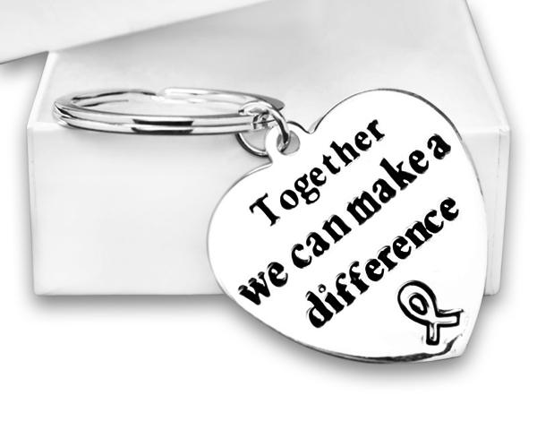 Silver Cancer Awareness Keychains - Fundraising For A Cause