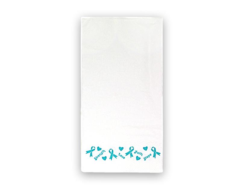 Teal Ribbon Paper Dinner Napkins - Fundraising For A Cause