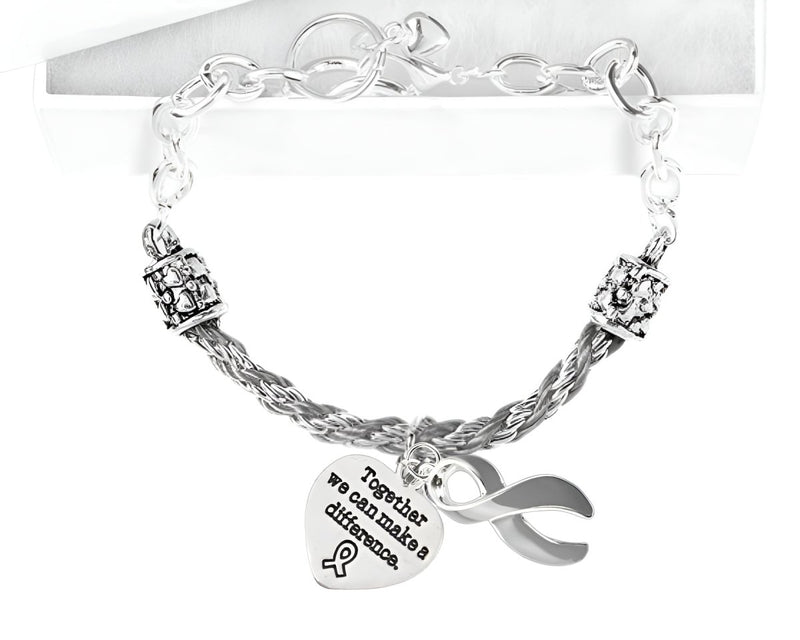 Gray Ribbon Awareness Bracelets - Fundraising For A Cause