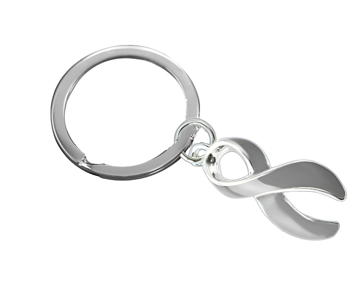 Gray Ribbon Split Style Key Chains - Fundraising For A Cause