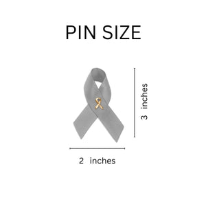 Gray Satin Parkinson's Disease Awareness Ribbon Pins - Fundraising For A Cause