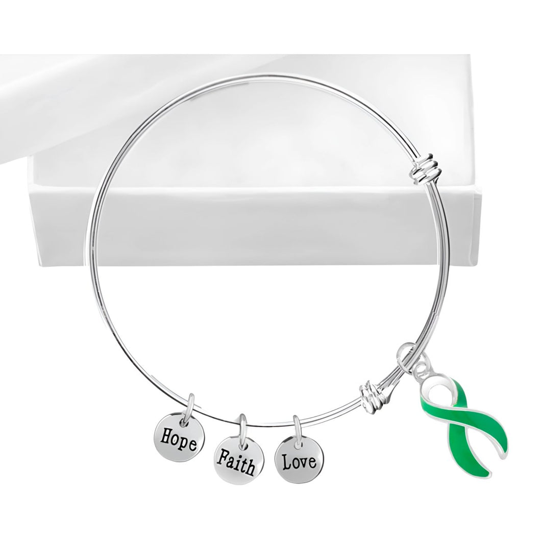 Green Ribbon Awareness Retractable Bracelet - Fundraising For A Cause