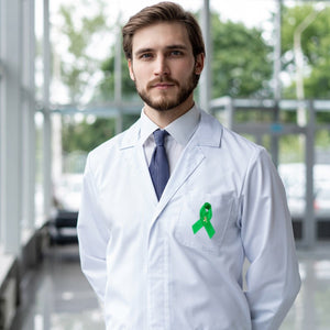Green Satin Liver Cancer Awareness Ribbon Pins - Fundraising For A Cause