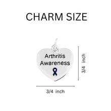 Load image into Gallery viewer, Heart Arthritis Dark Blue Ribbon Awareness Charm Split Style Key Chains - Fundraising For A Cause