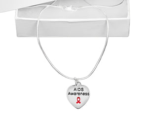 Heart Charm AIDS HIV Awareness Necklaces - Fundraising For A Cause
